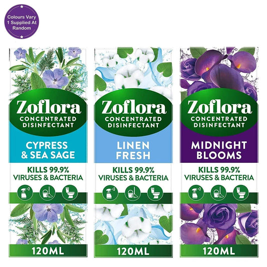 Zoflora Concentrated Disinfectant 120ml assorted fragrances bottle for home cleaning